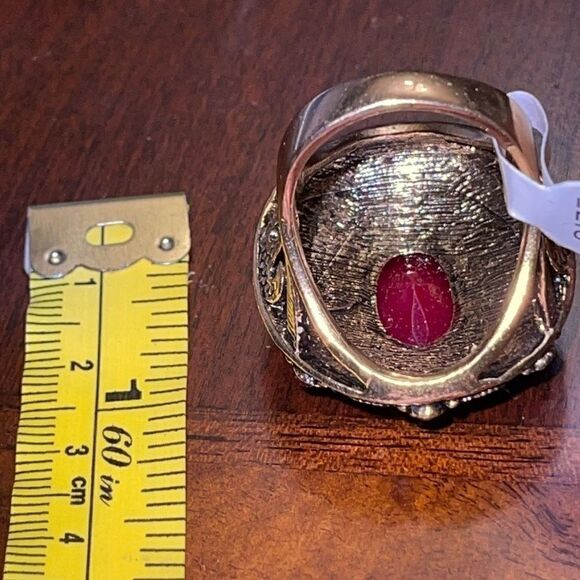 NWT Costume jewelry Turkish Victorian game of thrones dark red ring - Picture 8 of 13